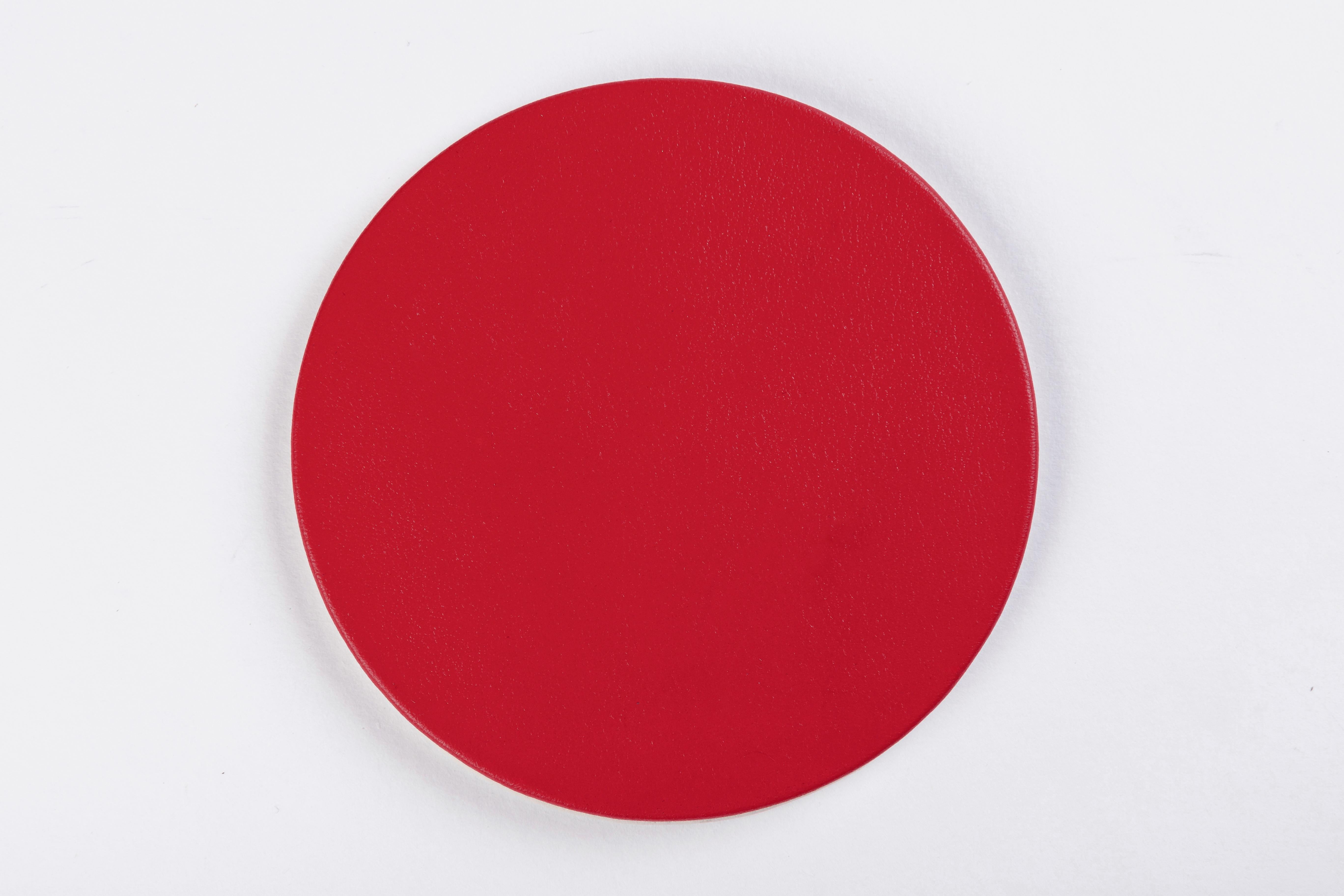 MONDRIAN - Runde Untersetzer - Dunkelkirschrot & Schneeweiß (Moderne) im Angebot