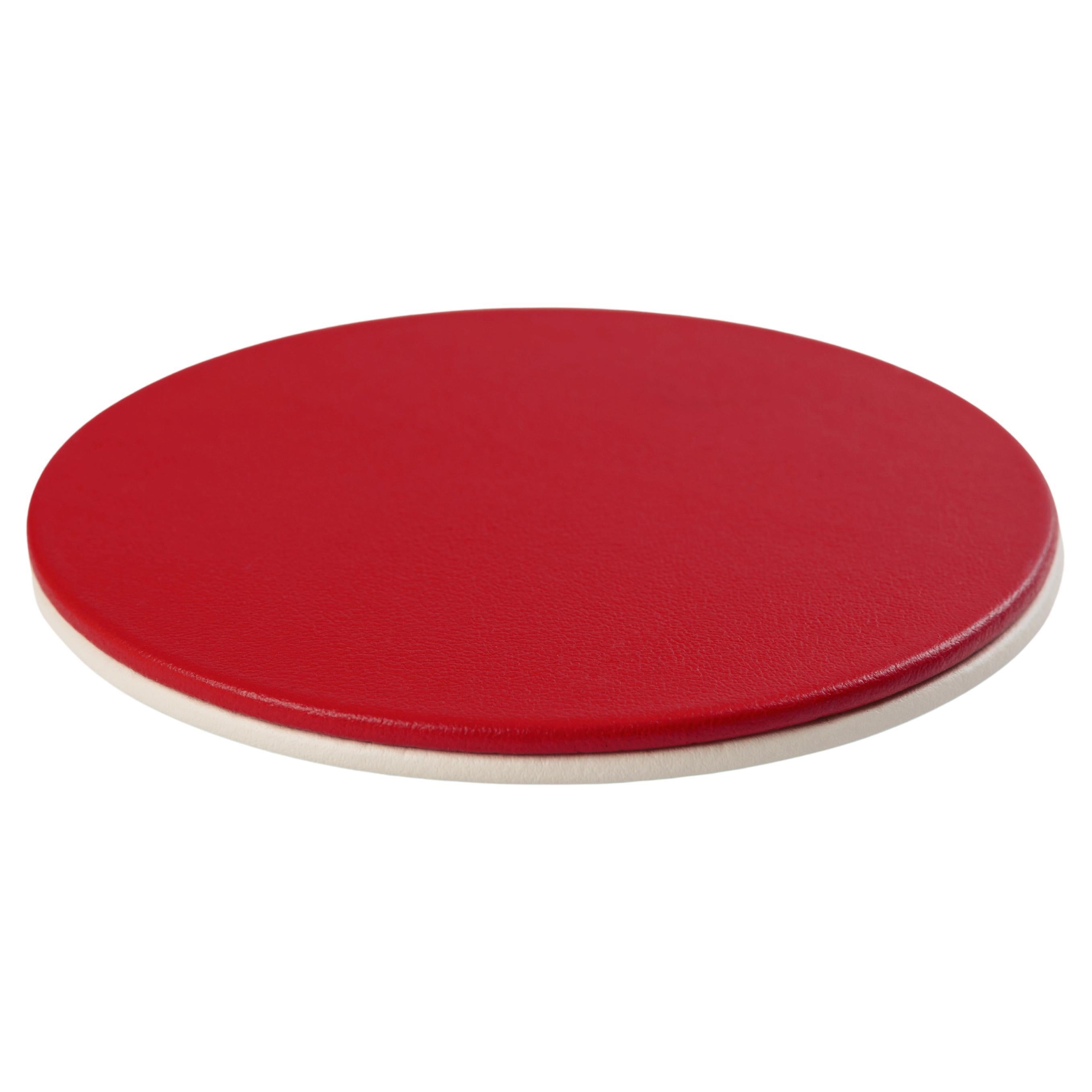 MONDRIAN - Runde Untersetzer - Dunkelkirschrot 
Schneeweiß im Angebot
