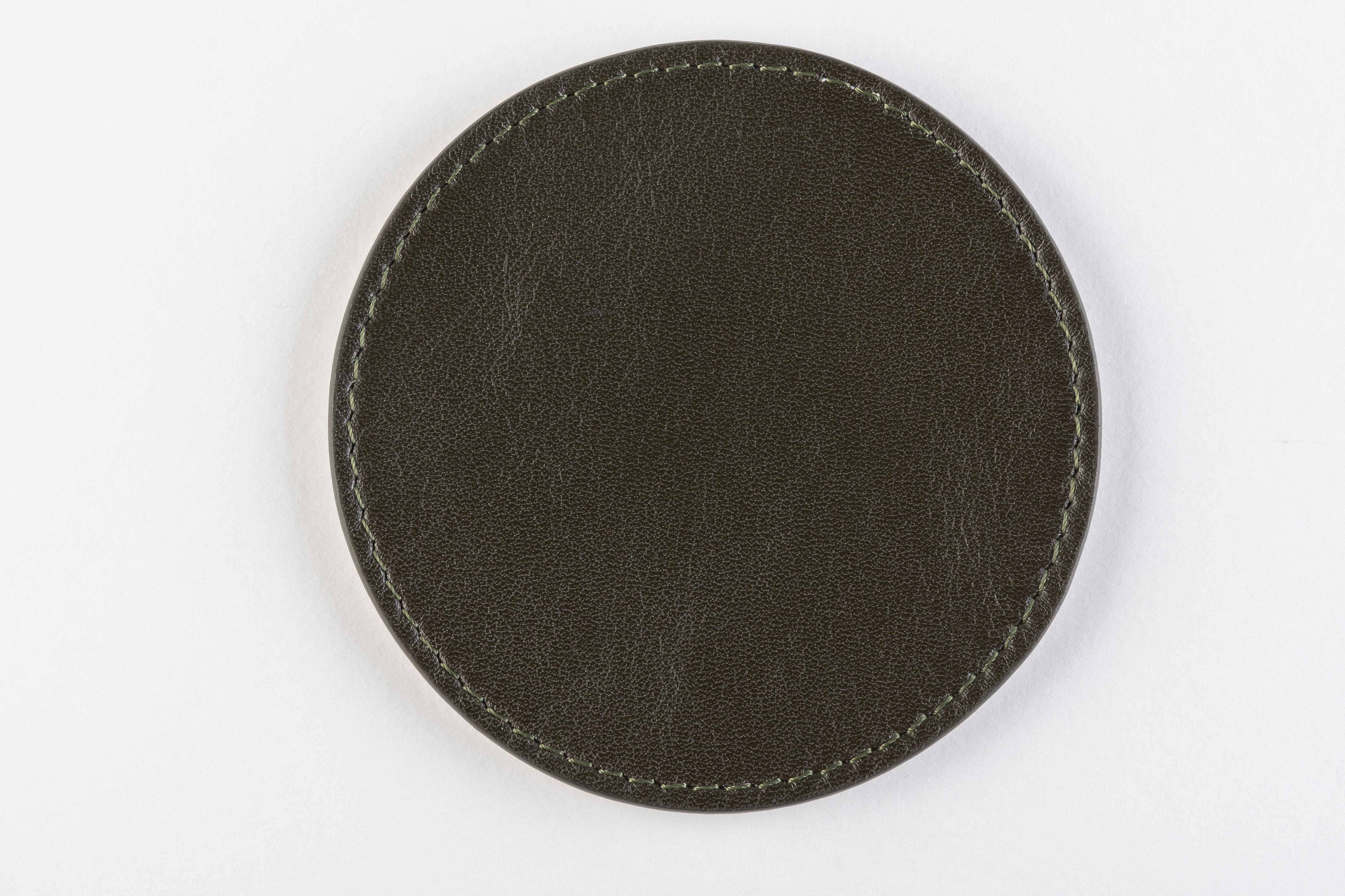 Moderno MONDRIAN – Round Coasters Flat Set – 6 pieces – Agave Green & Luna White in vendita