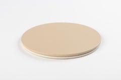 MONDRIAN – Round Coasters Flat Set – 6 pieces – Cappuccino Beige & Luna White