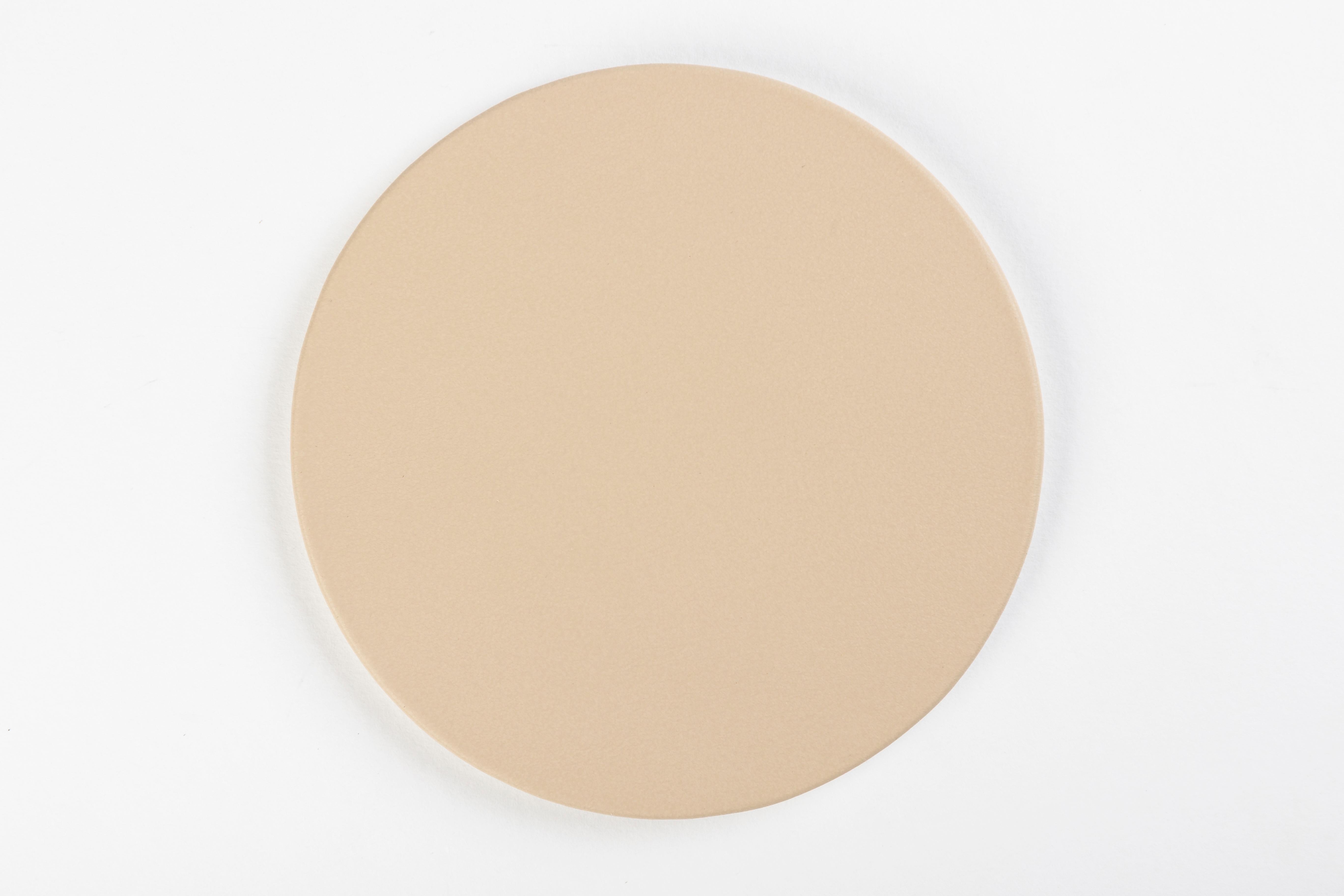 Moderno MONDRIAN – Round Coasters Flat Set – 6 pieces – Cappuccino Beige & Luna White in vendita