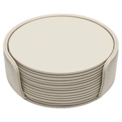 MONDRIAN – Round Coasters Flat Set – 6 pieces – Luna White & Luna White