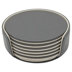 MONDRIAN – Round Coasters Flat Set – 6 pieces – Pietra Grey & Luna White