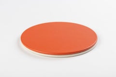 MONDRIAN – Round Coasters Flat Set – 6 pieces – Spritz Orange & Luna White