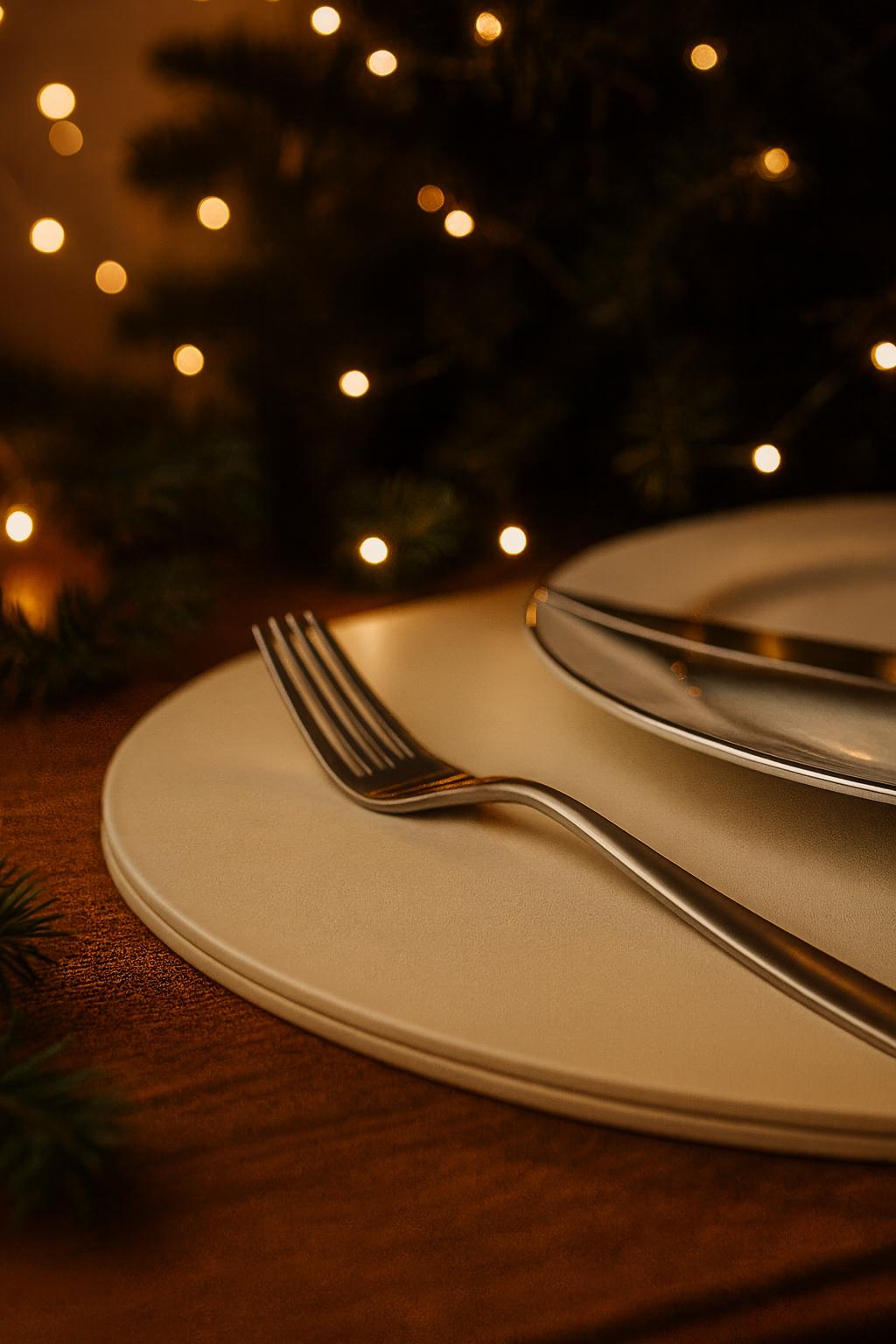 MONDRIAN - Runder Tischsets - Dunkelkirschrot & Schneeweiß (Italienisch) im Angebot