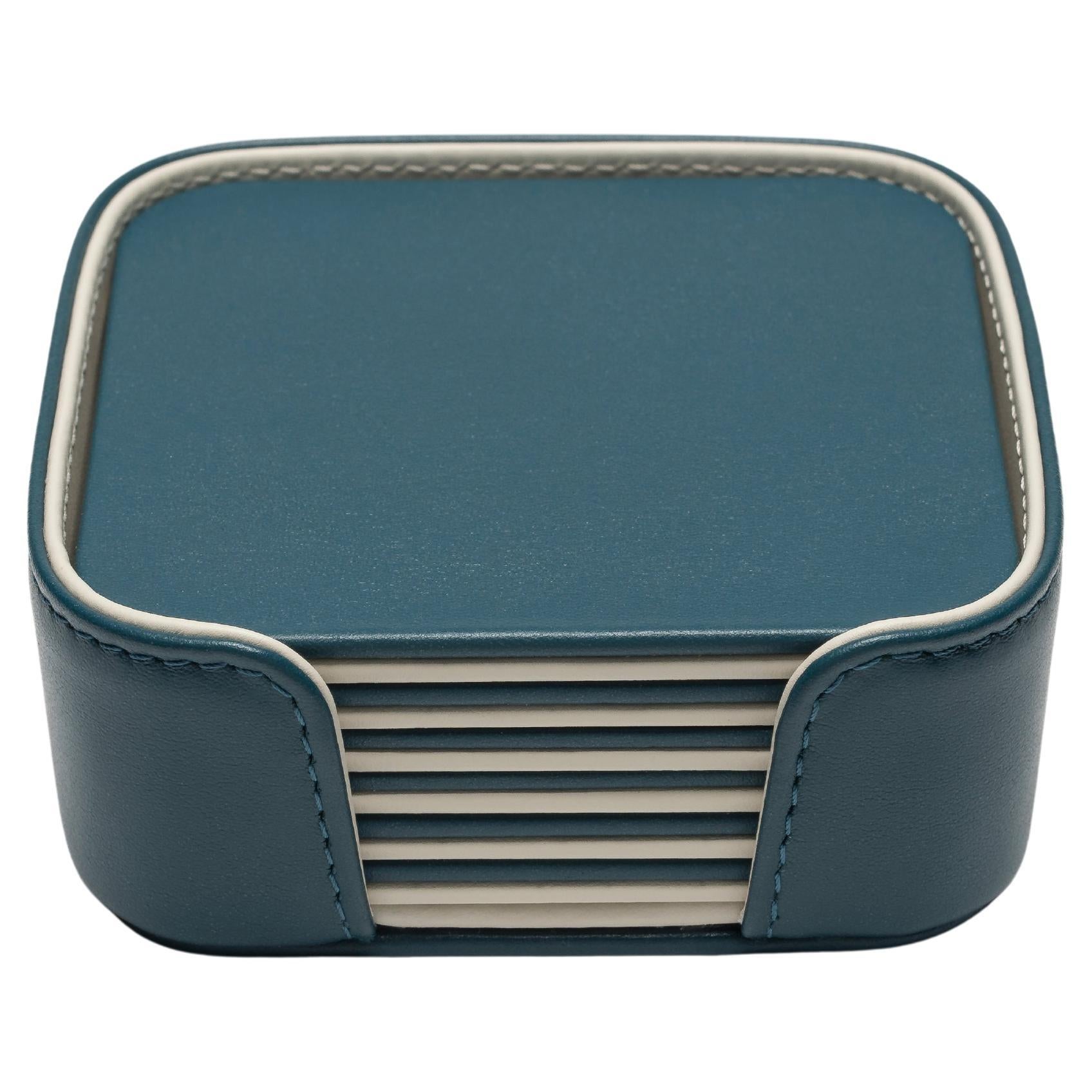 MONDRIAN – Square Coasters Flat Set – 6 pieces – Amalfi Blue