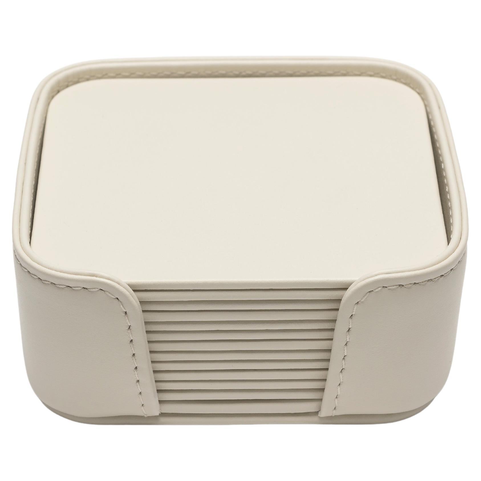 MONDRIAN – Square Coasters Flat Set – 6 pieces – Luna White