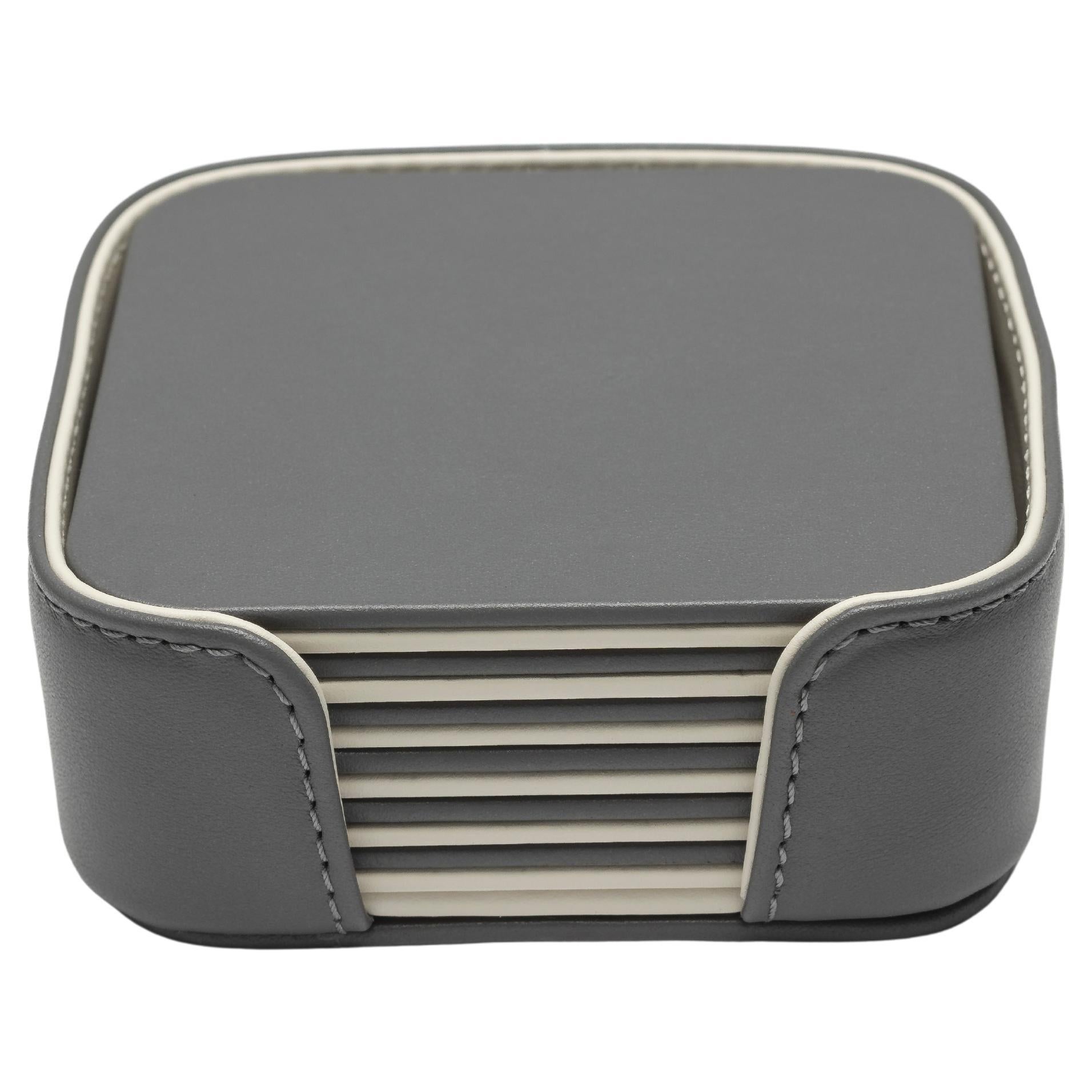 MONDRIAN – Square Coasters Flat Set – 6 pieces – Pietra Grey in vendita