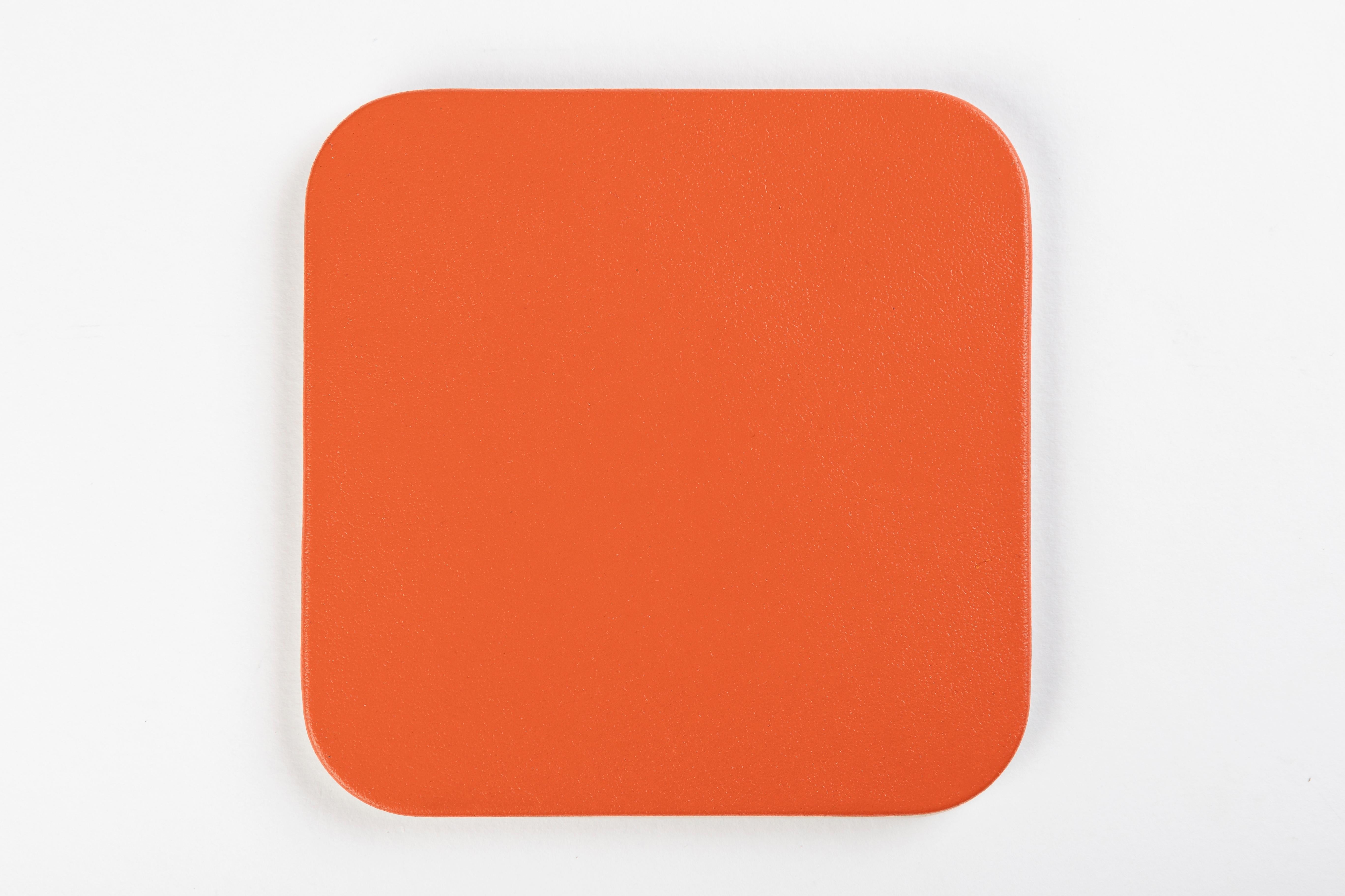 Moderno MONDRIAN – Square Coasters Flat Set – 6 pieces – Spritz Orange in vendita