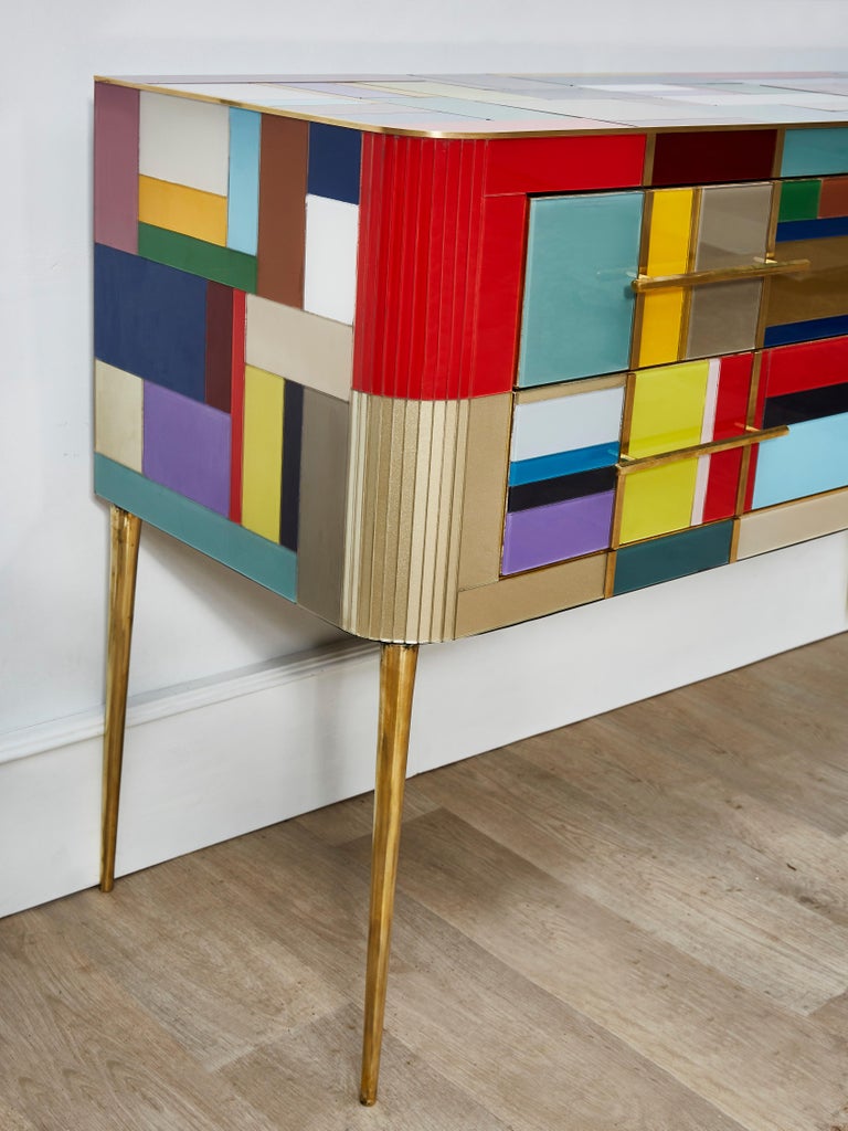 Mondrian Style Commode by Studio Glustin at 1stDibs | commode mondrian