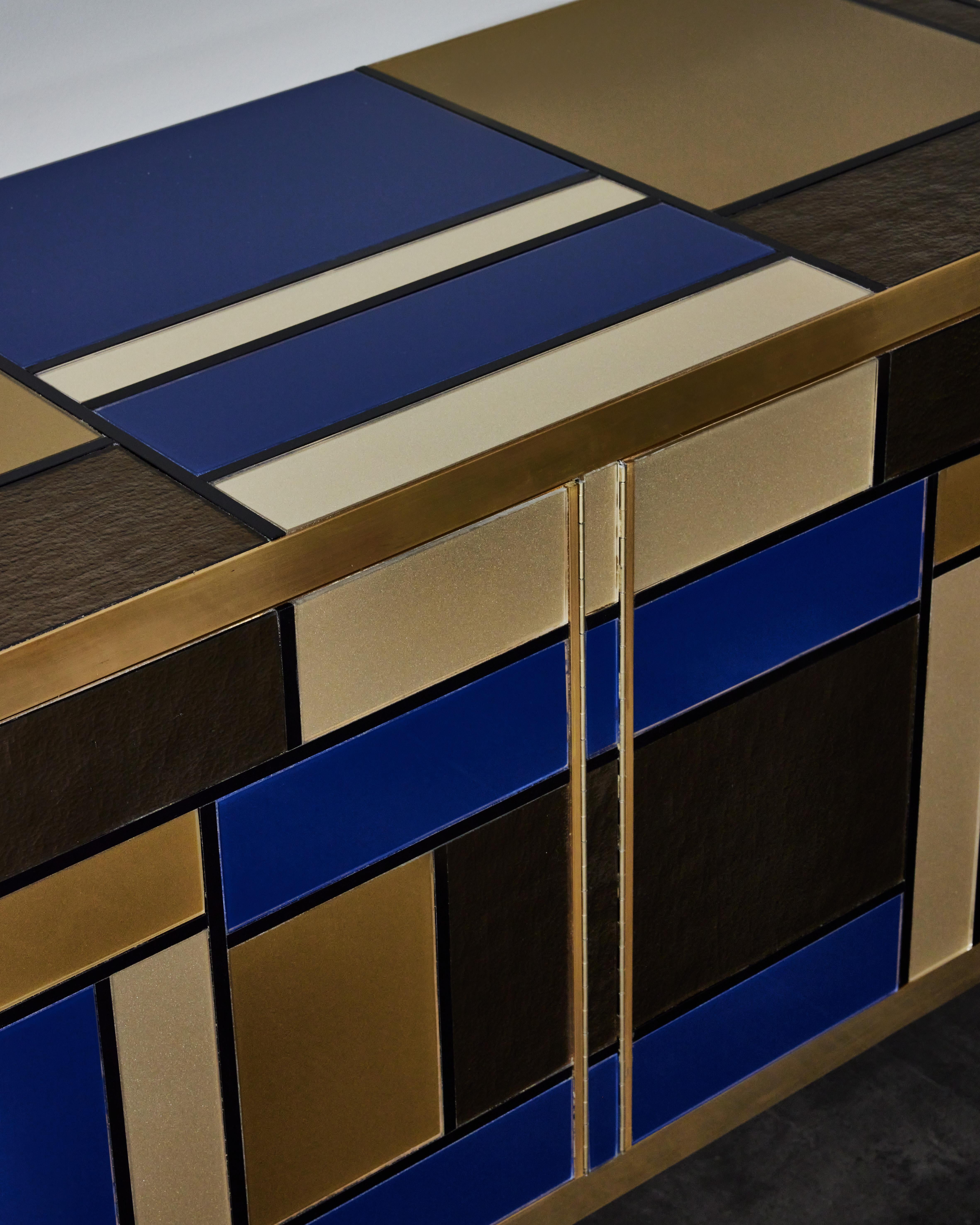 Sideboard im Mondrian-Stil von Studio Glustin (Holz) im Angebot