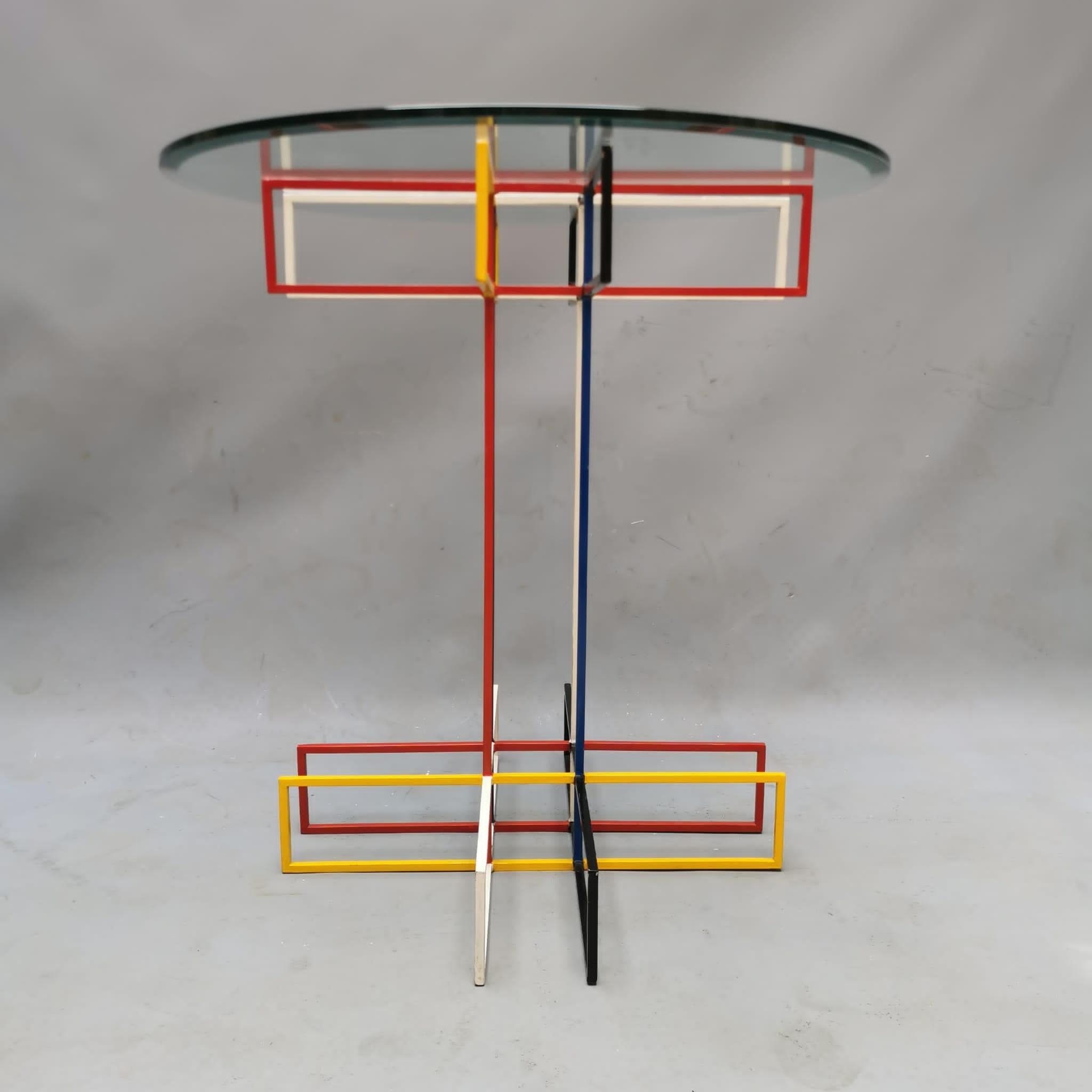 Italian Mondrian Style Table For Sale