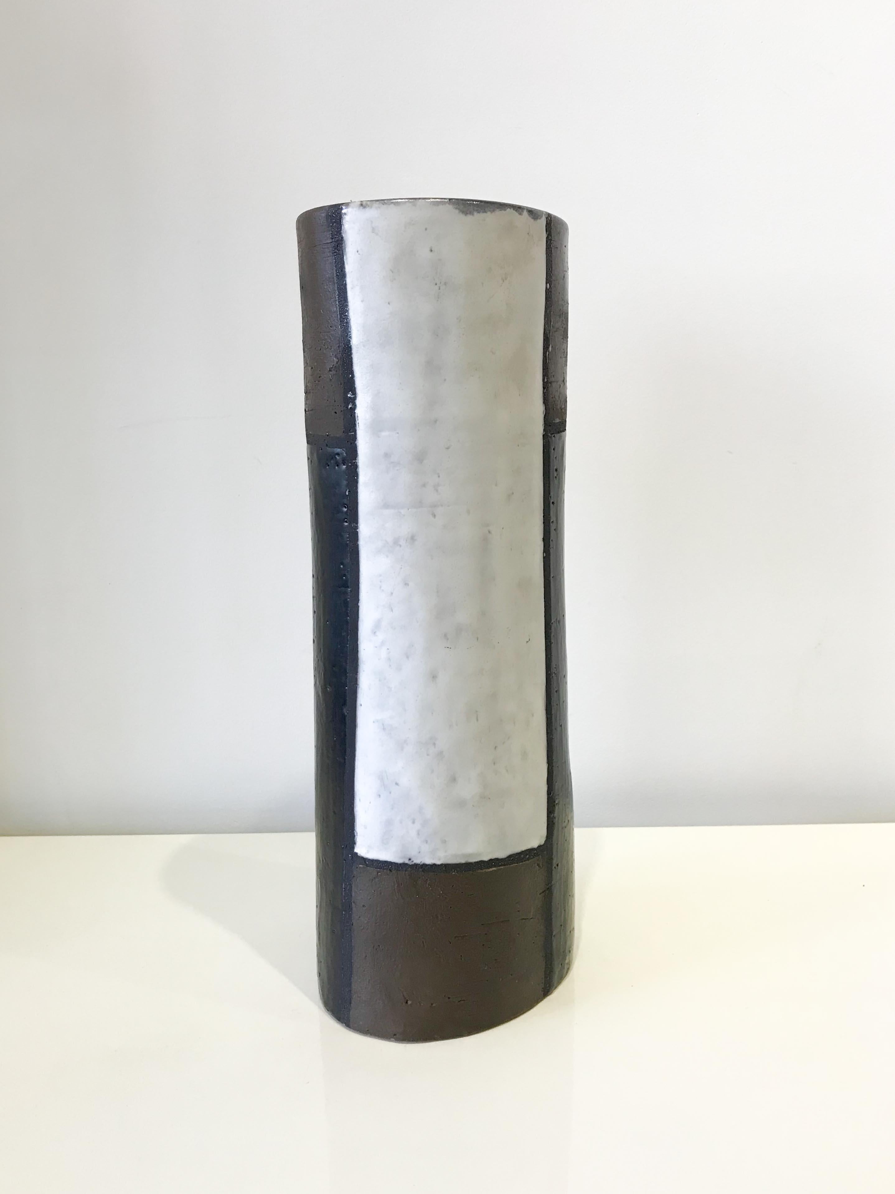 The iconic Mondrian vase by Aldo Londi for Bitossi. From 1946-1996 Londi was artistic director for Bitossi, during this time he created thousands of designs for decorative vases, jugs, animals and candle sticks. 

Excellent overall condition with
