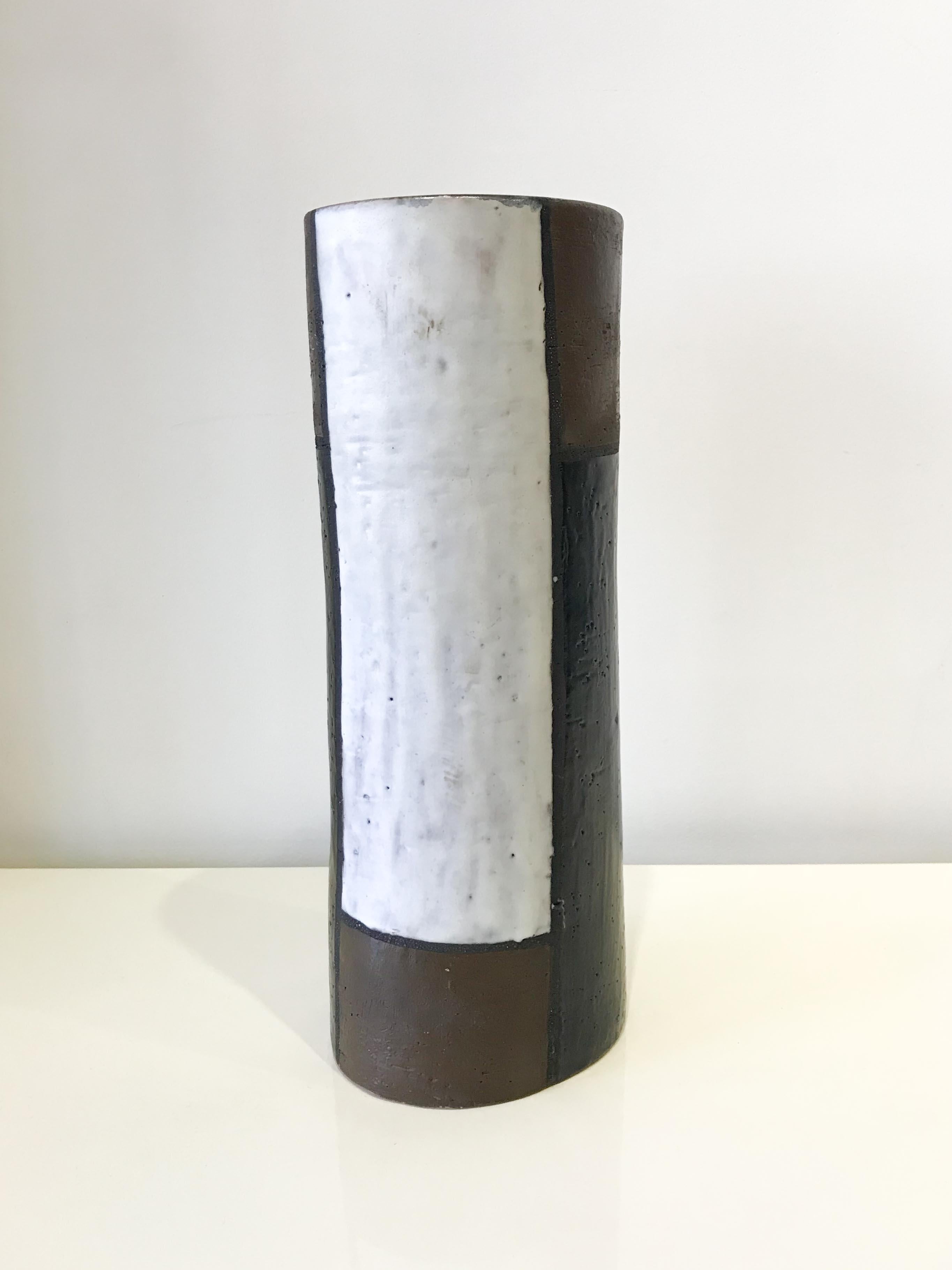 Italian Mondrian Vase by Aldo Londi for Bitossi