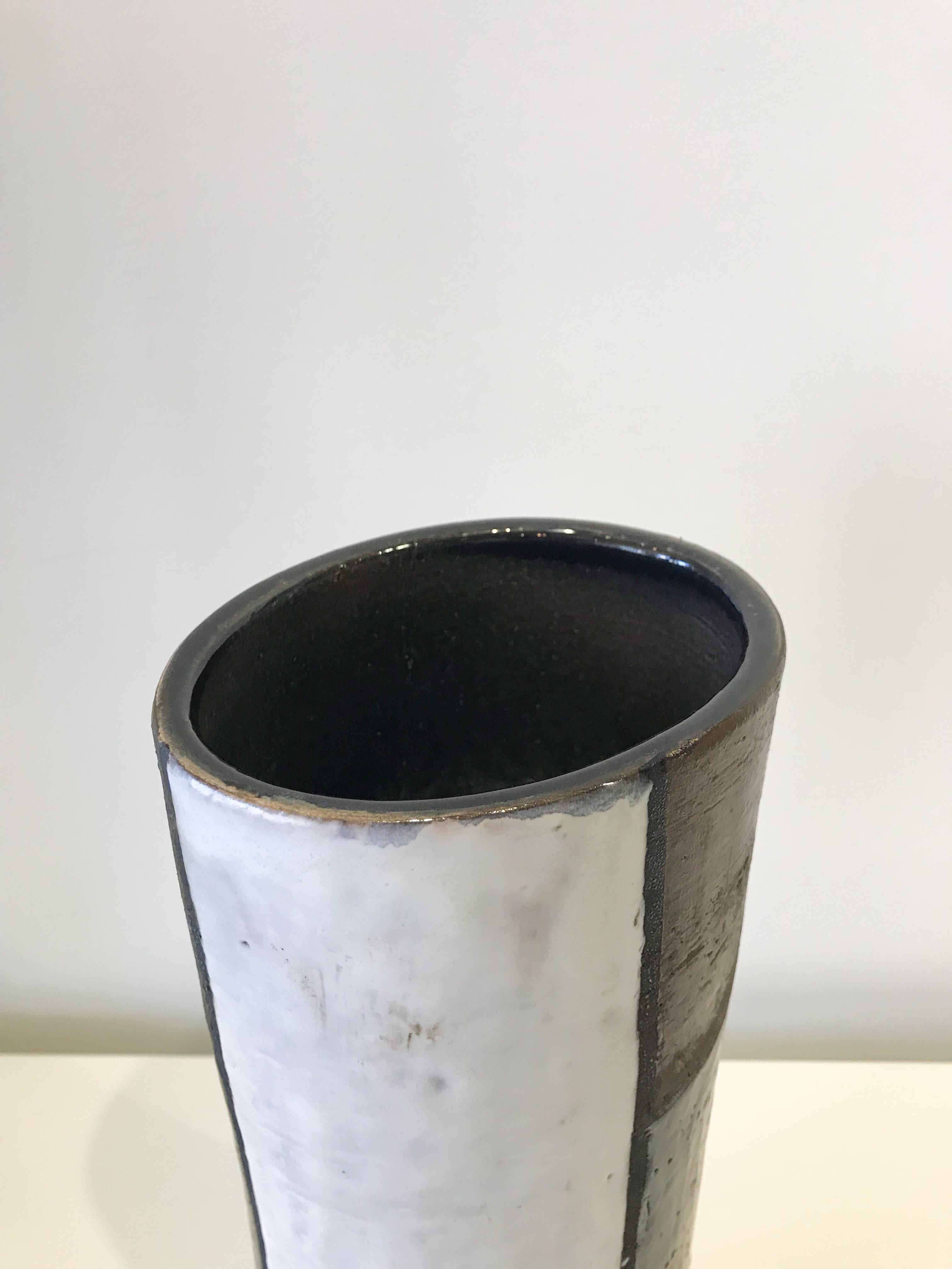Ceramic Mondrian Vase by Aldo Londi for Bitossi