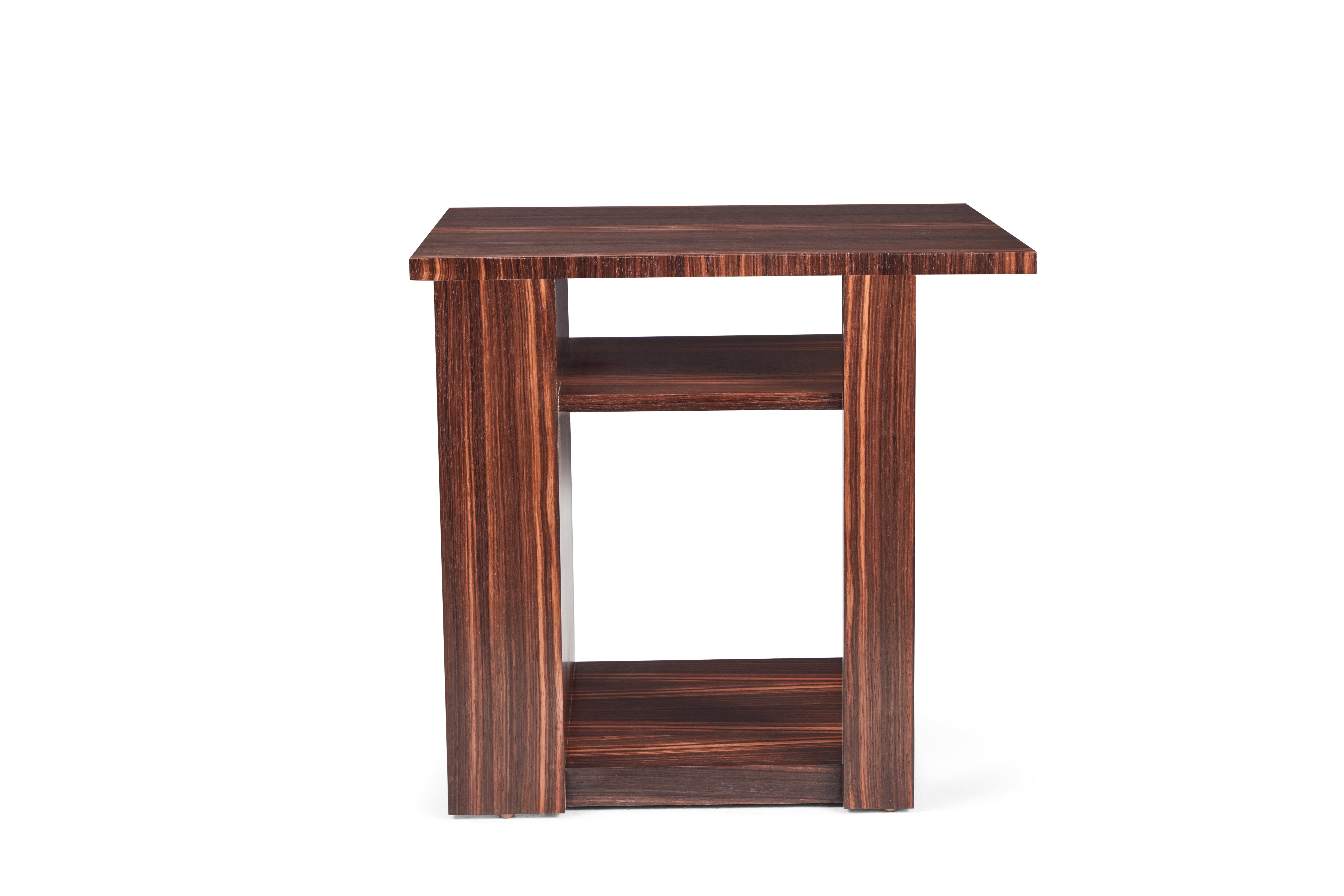 Modern 'Mondrian' Ebony Wood Side Table in the Manner of Pierre Chareau For Sale