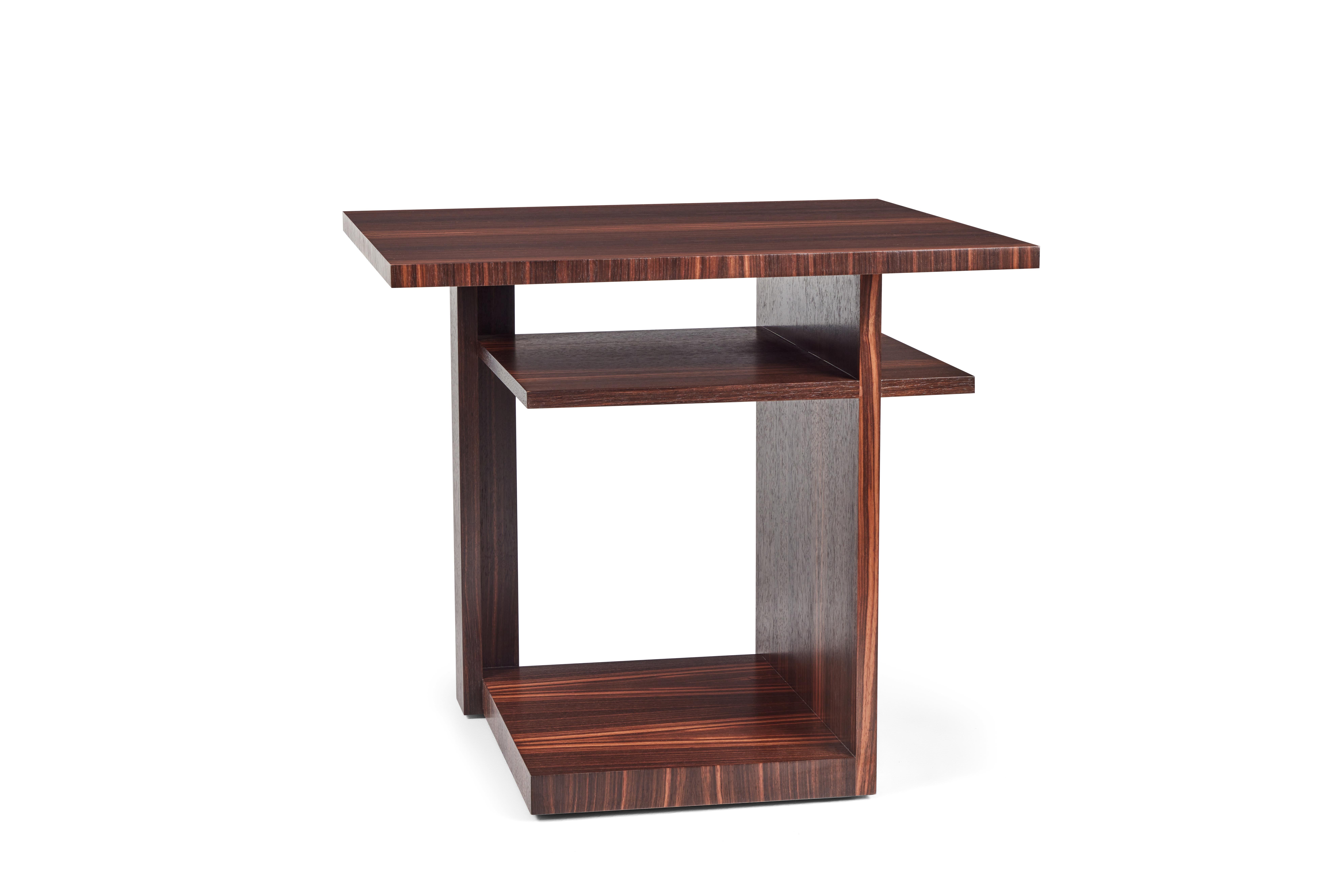 'Mondrian' Ebony Wood Side Table in the Manner of Pierre Chareau In New Condition For Sale In Glendale, CA