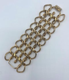 Monet 1950s Wide Gold Chain Link Bracelet