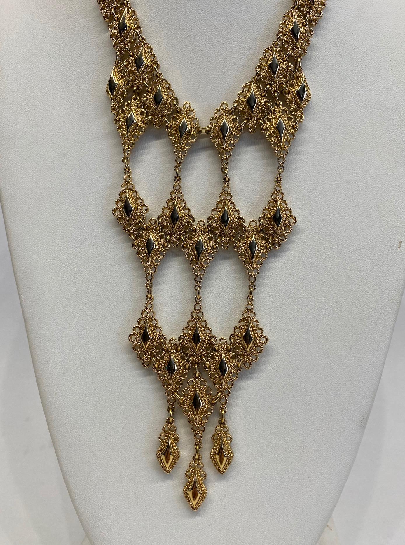 A lovely Monet statement necklace with matching earrings from the 1972 