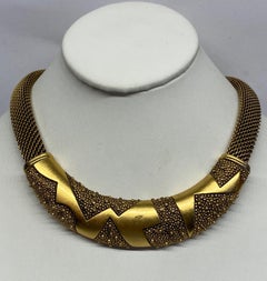 Collana con collare intrecciato in stile astratto "Monet" degli anni '80