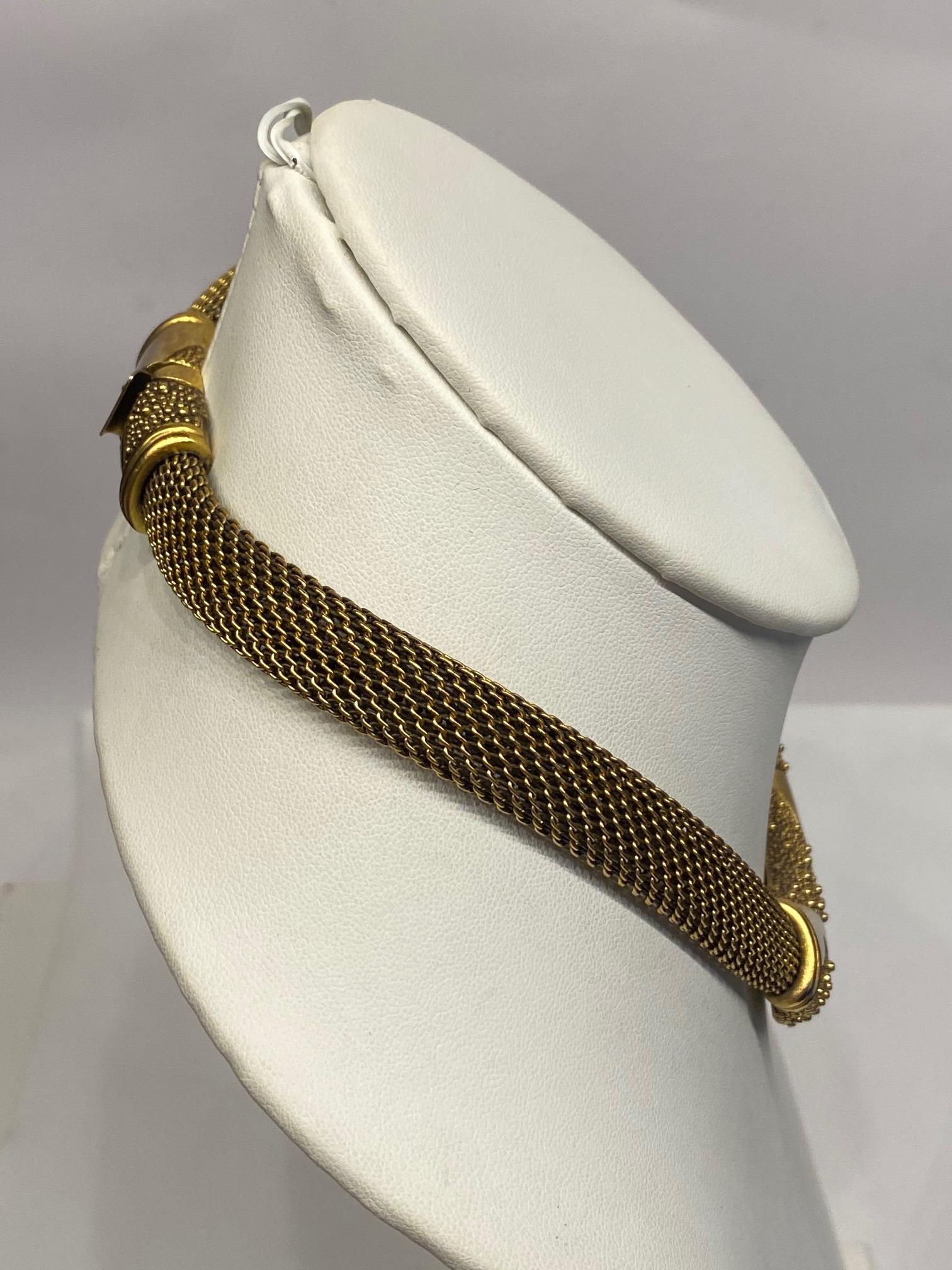 Modernist Monet 1980s Abstract Woven Collar Necklace