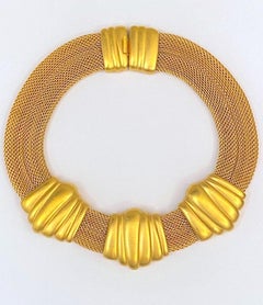 Collana con collare d'oro Monet 1980 Art Deco Revival