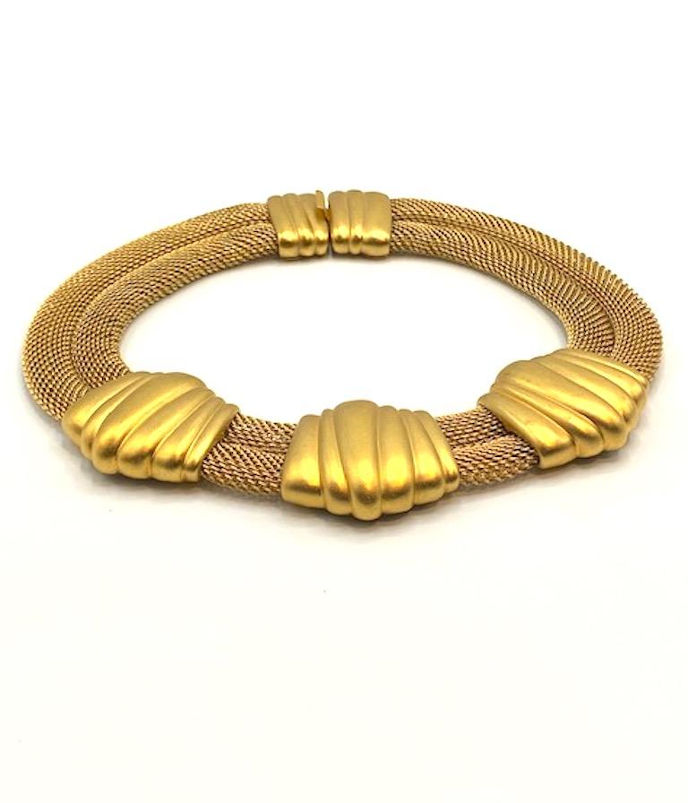 vintage gold mesh necklace