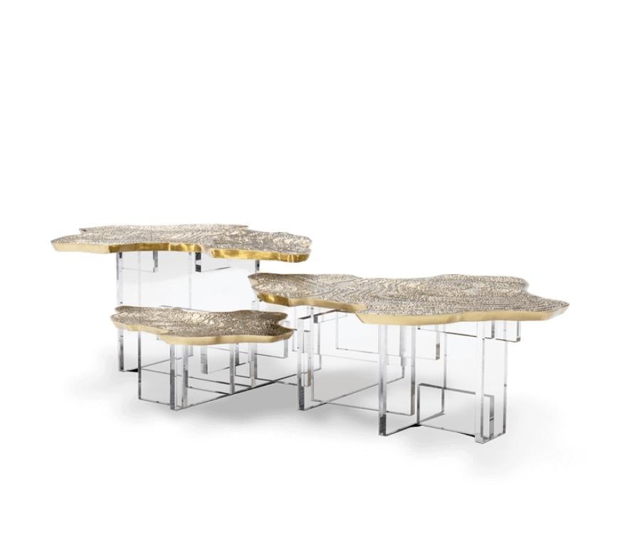 Monet Center Table with Polished Casted Brass by Boca do Lobo  For Sale