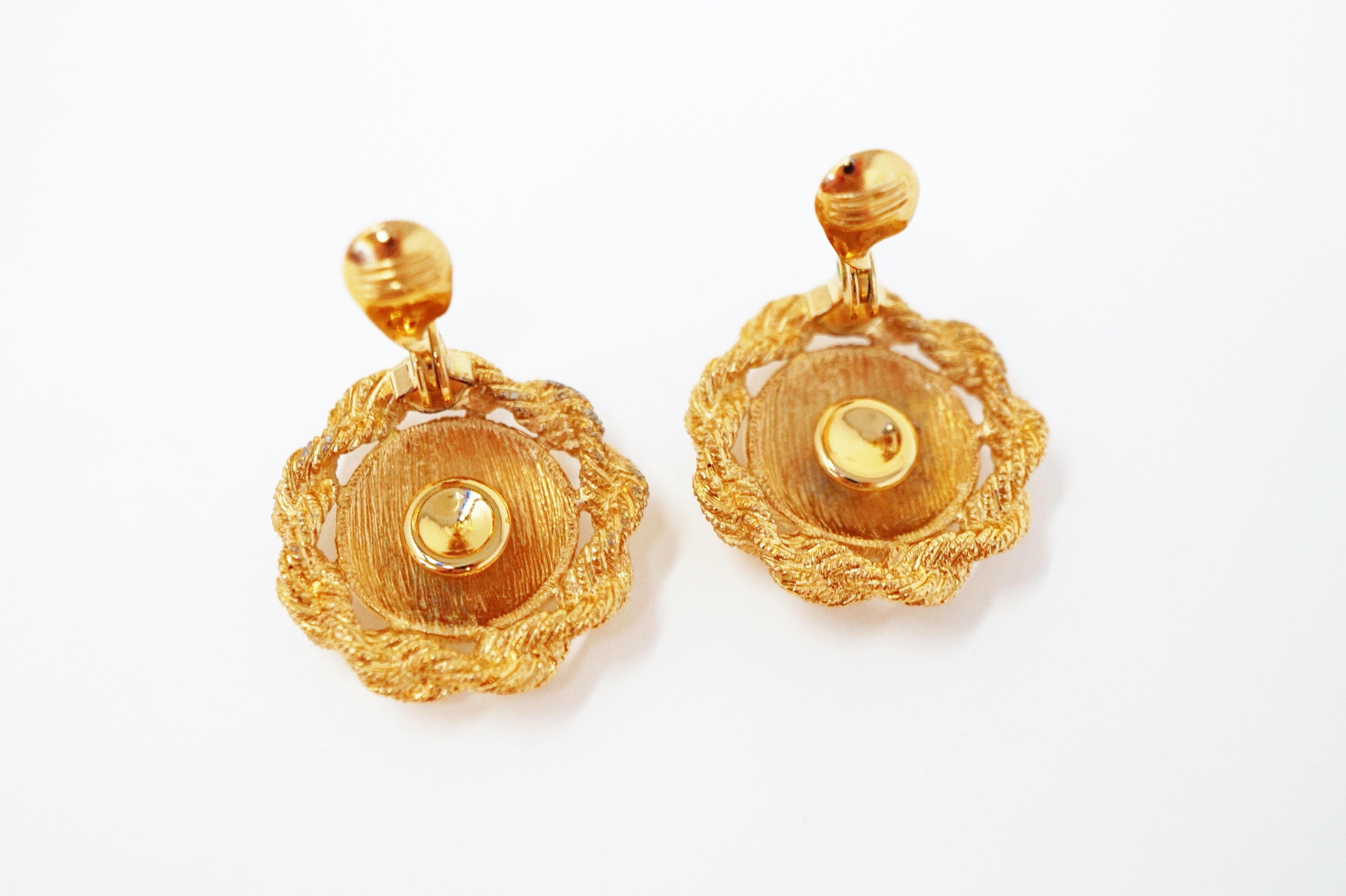 Textured Statement Earrings by Monet, Signed, circa 1955 2
