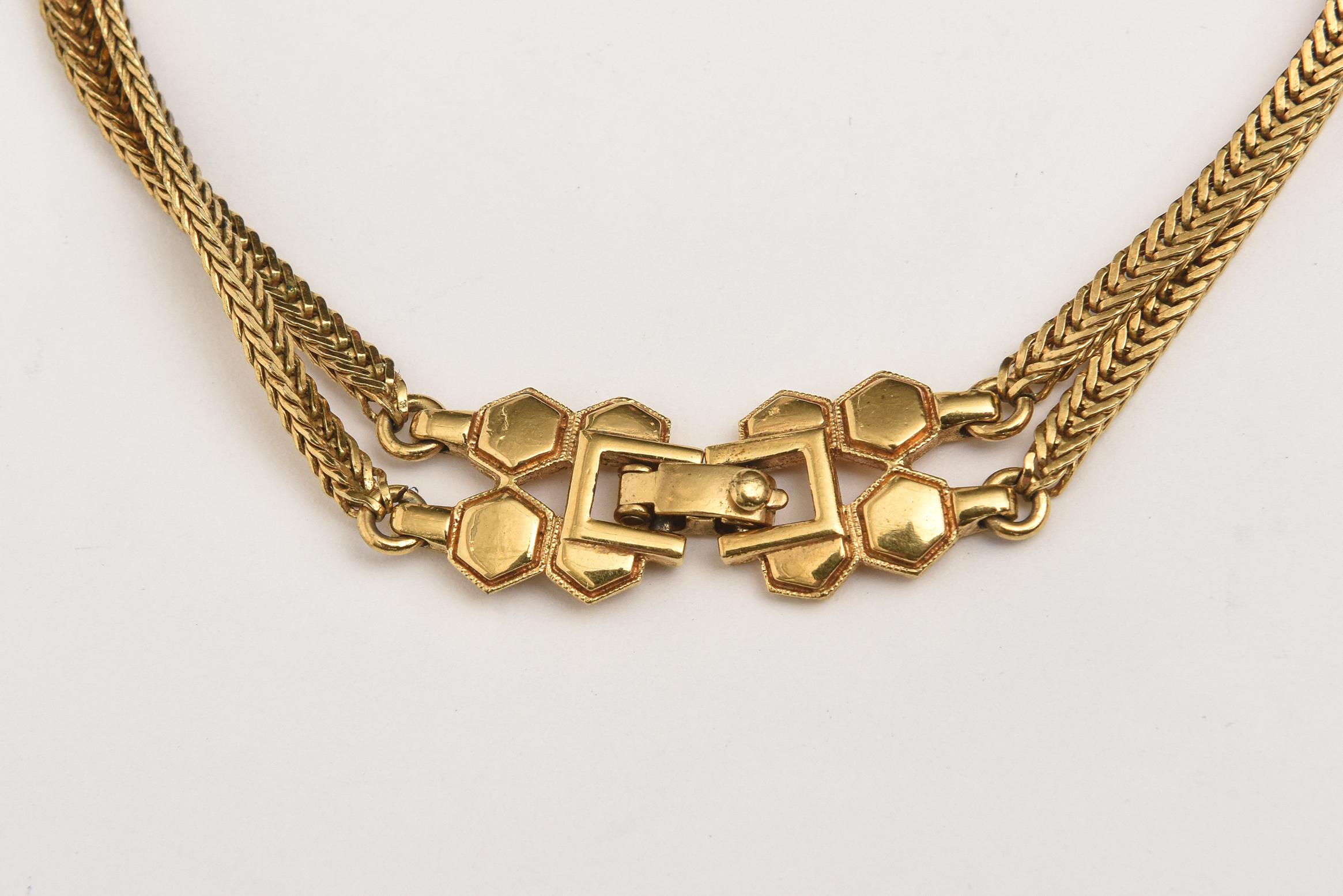 Monet Gold Filled Lariat Chain Necklace Vintage  For Sale 1