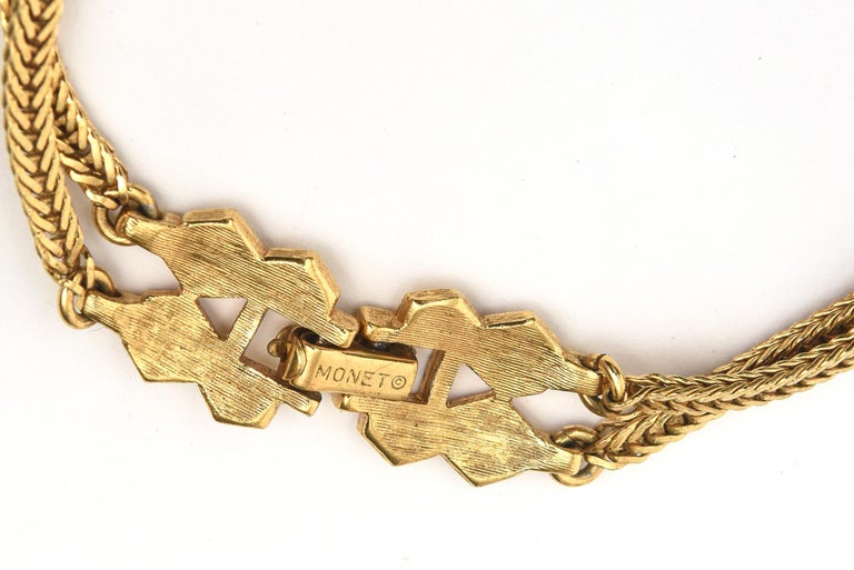 Monet Gold Filled Lariat Chain Necklace Vintage For Sale at 1stDibs ...