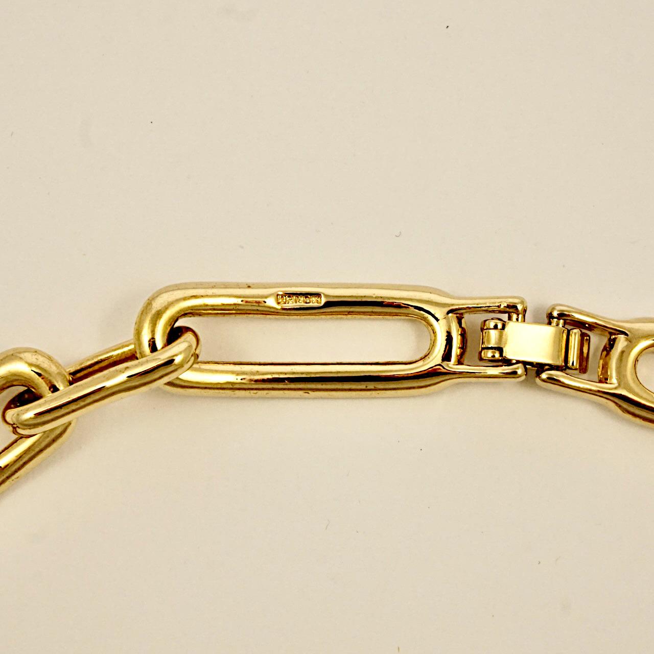 Monet Gold Plated Adjustable Oblong Link Chain Necklace circa 1980s  In Good Condition In London, GB