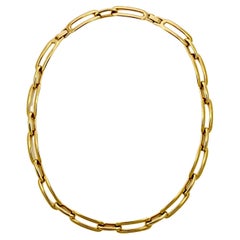 Vintage Monet Gold Plated Adjustable Oblong Link Chain Necklace circa 1980s 