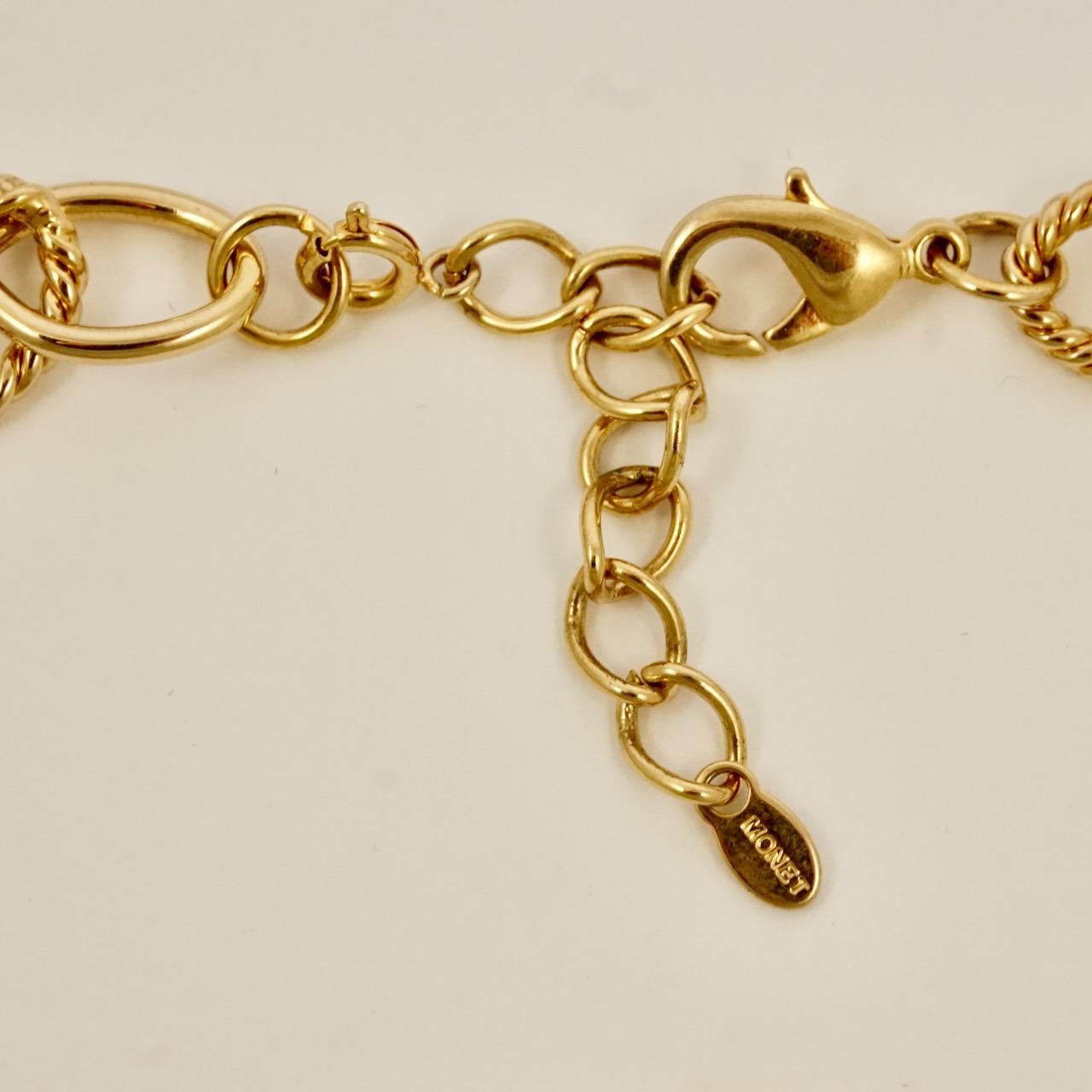 Monet Gold Plated Oval Link Chain Necklace circa 1980s  2