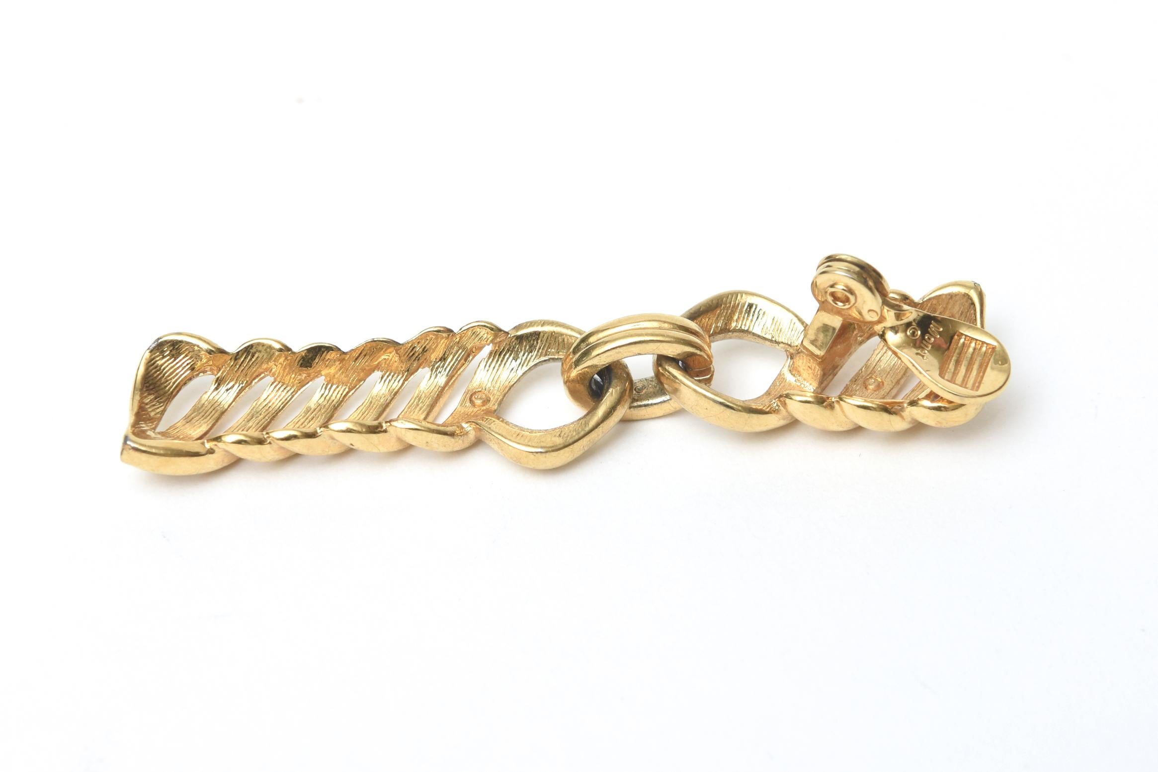 vintage monet gold clip on earrings