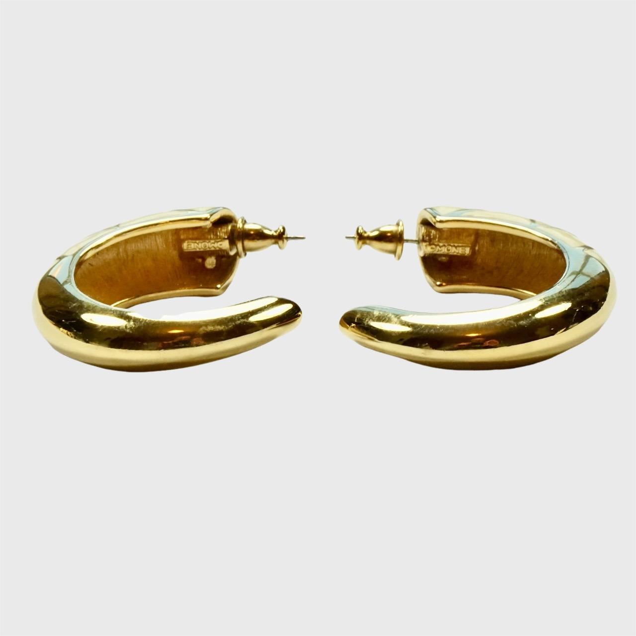 Set di collana e orecchini Monet placcato oro e smalto crema, circa anni '80 in vendita 8