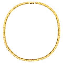 Monet Collier à maillons carrés en plaqué or circa 1980