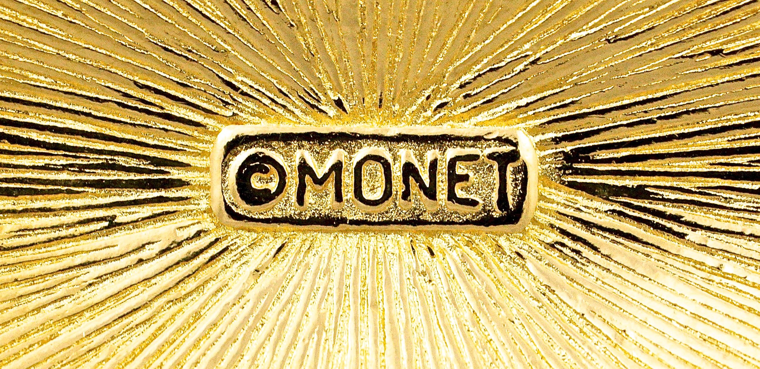 Brosche aus schwarzer Emaille und Strass in Gold, ca. 1980er Jahre im Angebot 1