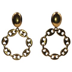 Monet Gucci Style Link Round Pierced Earrings