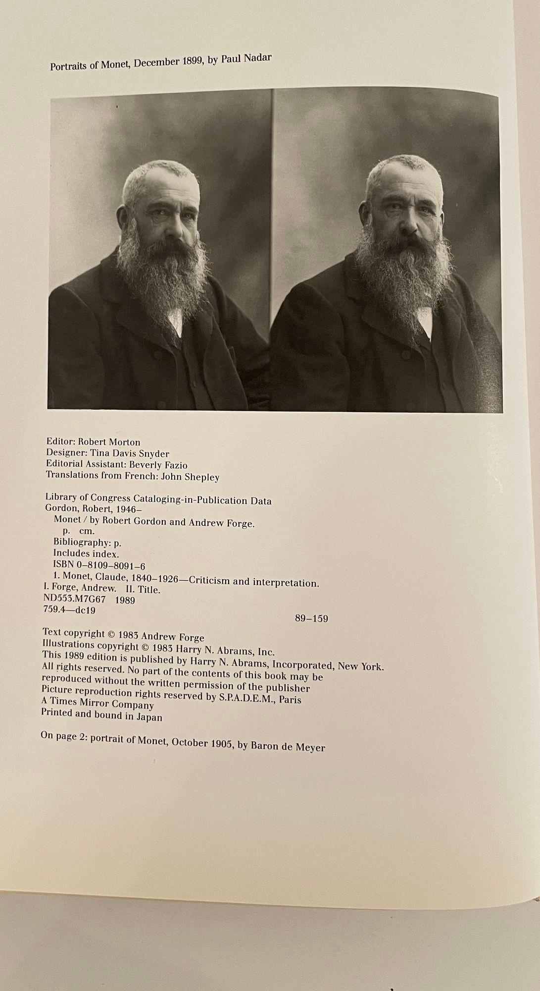 Papier Livre d'art MONET de R. Gordon & A. Forge 1983, NY en vente