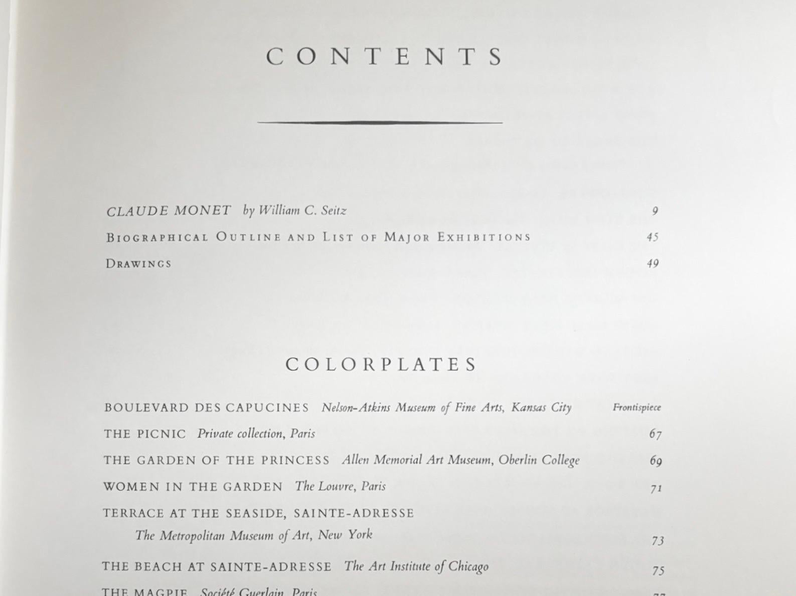 20th Century Monet Hardcover Art Book For Sale