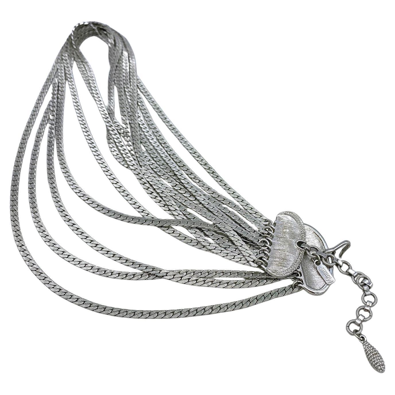 Monet Multi-Strand Chain Necklace In Good Condition For Sale In Atlanta, GA