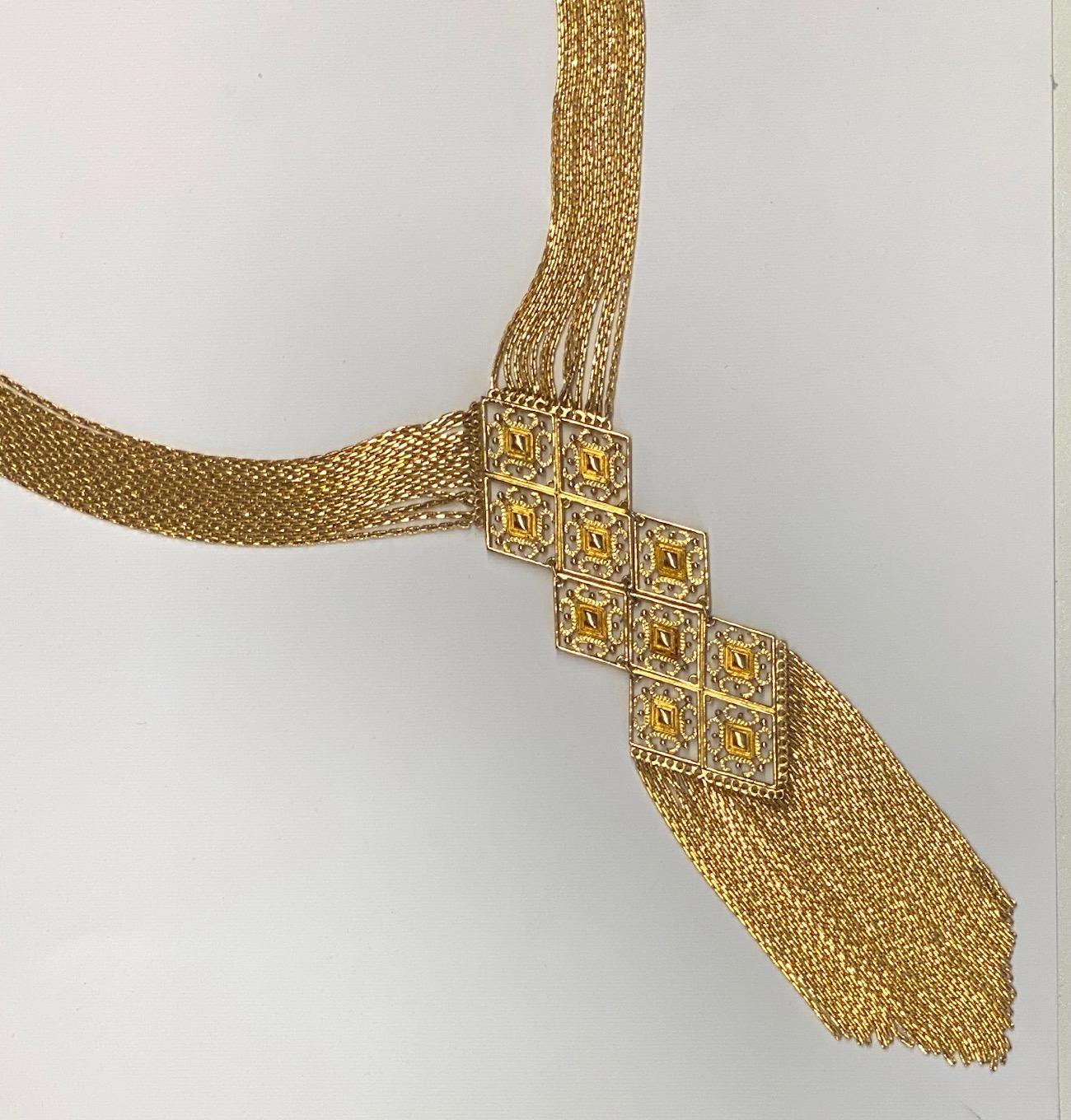 Women's Monet Multi Strand Long Pendant Fringe Necklace, 1960s