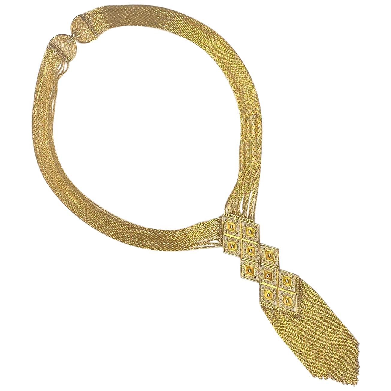 Monet Multi Strand Long Pendant Fringe Necklace, 1960s