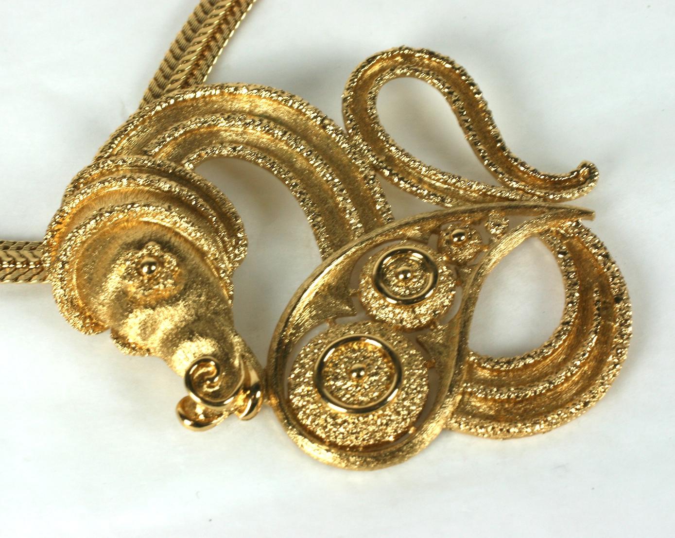 monet gold fish necklace