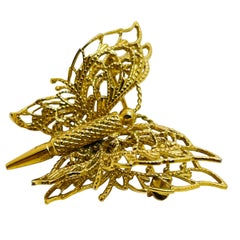 MONET signed gold butterfly designer brooch