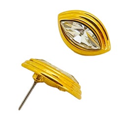 MONET signed gold glass designer earrings