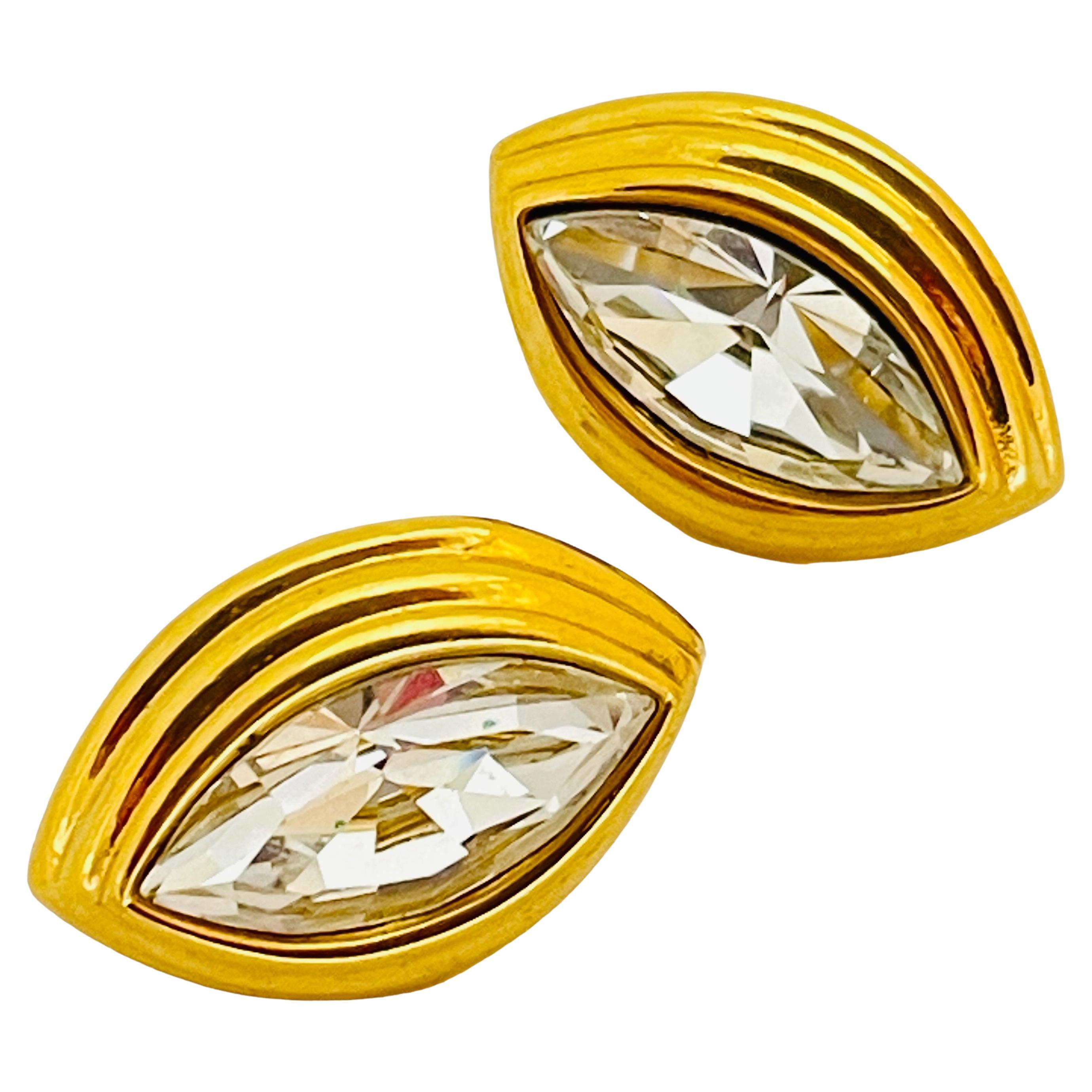 MONET signed gold glass designer earrings For Sale