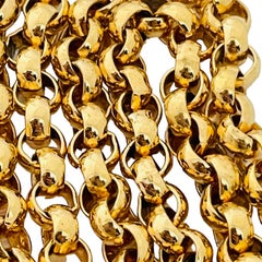 MONET signed gold plated massive rolo chain designer runway necklace