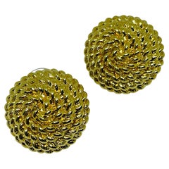 MONET signed gold tone designer pierced earrings